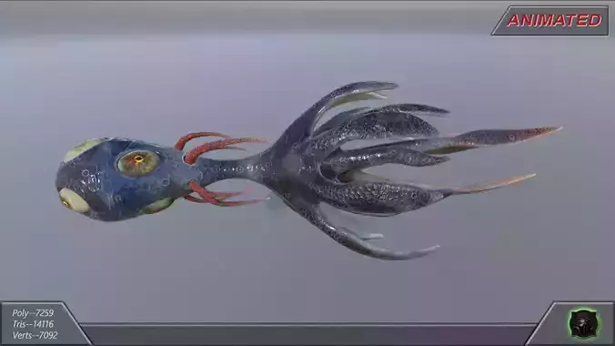 Alien fantasy creature 04 Low-poly 3D model