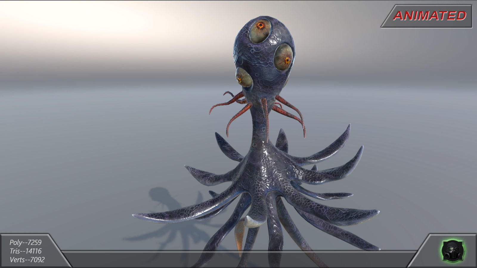 Alien fantasy creature 04 Low-poly 3D model_6