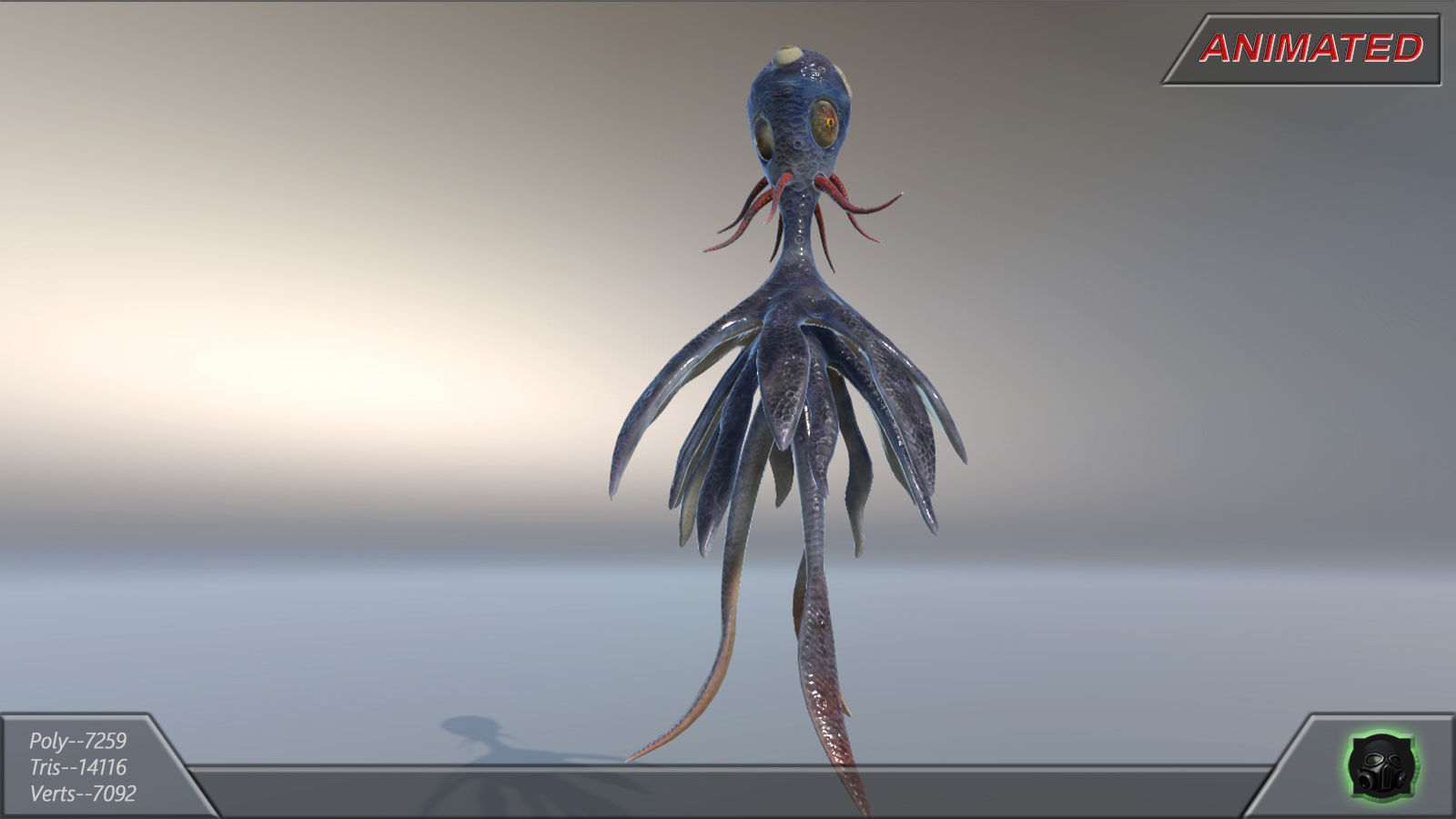 Alien fantasy creature 04 Low-poly 3D model_4