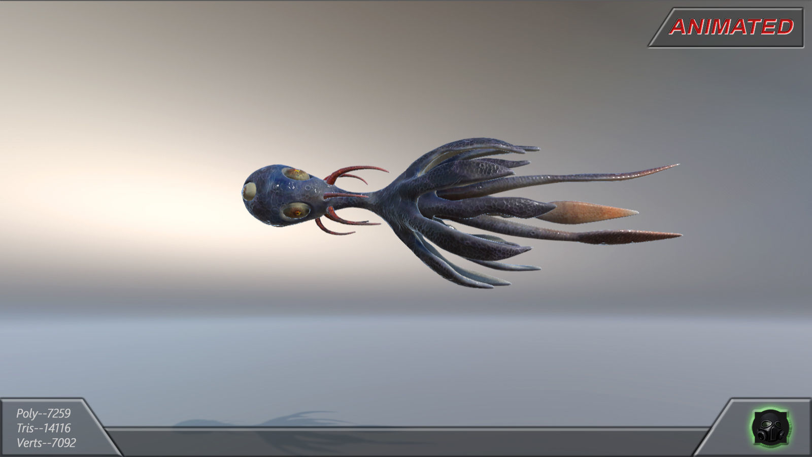 Alien fantasy creature 04 Low-poly 3D model_5