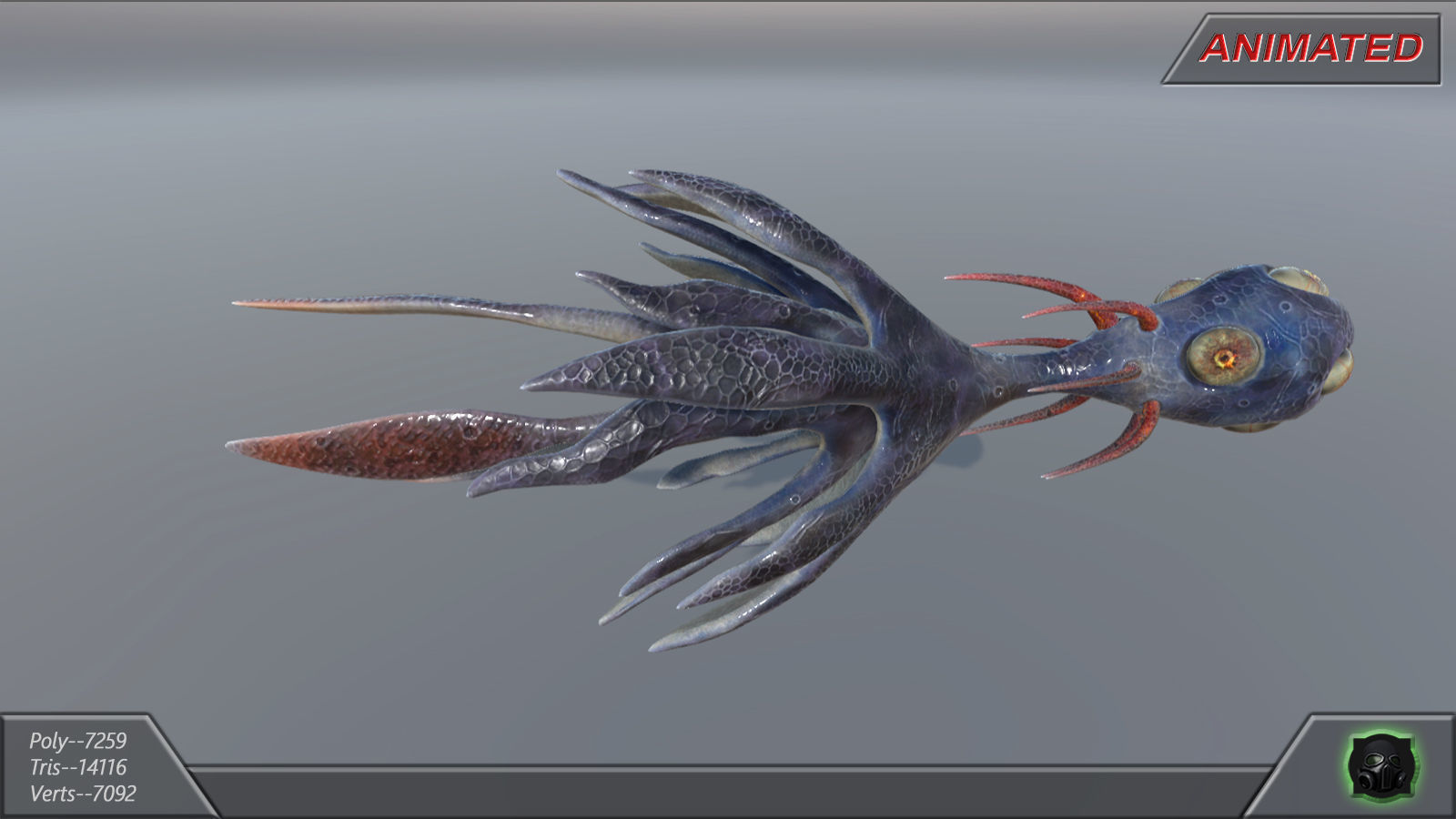 Alien fantasy creature 04 Low-poly 3D model_12