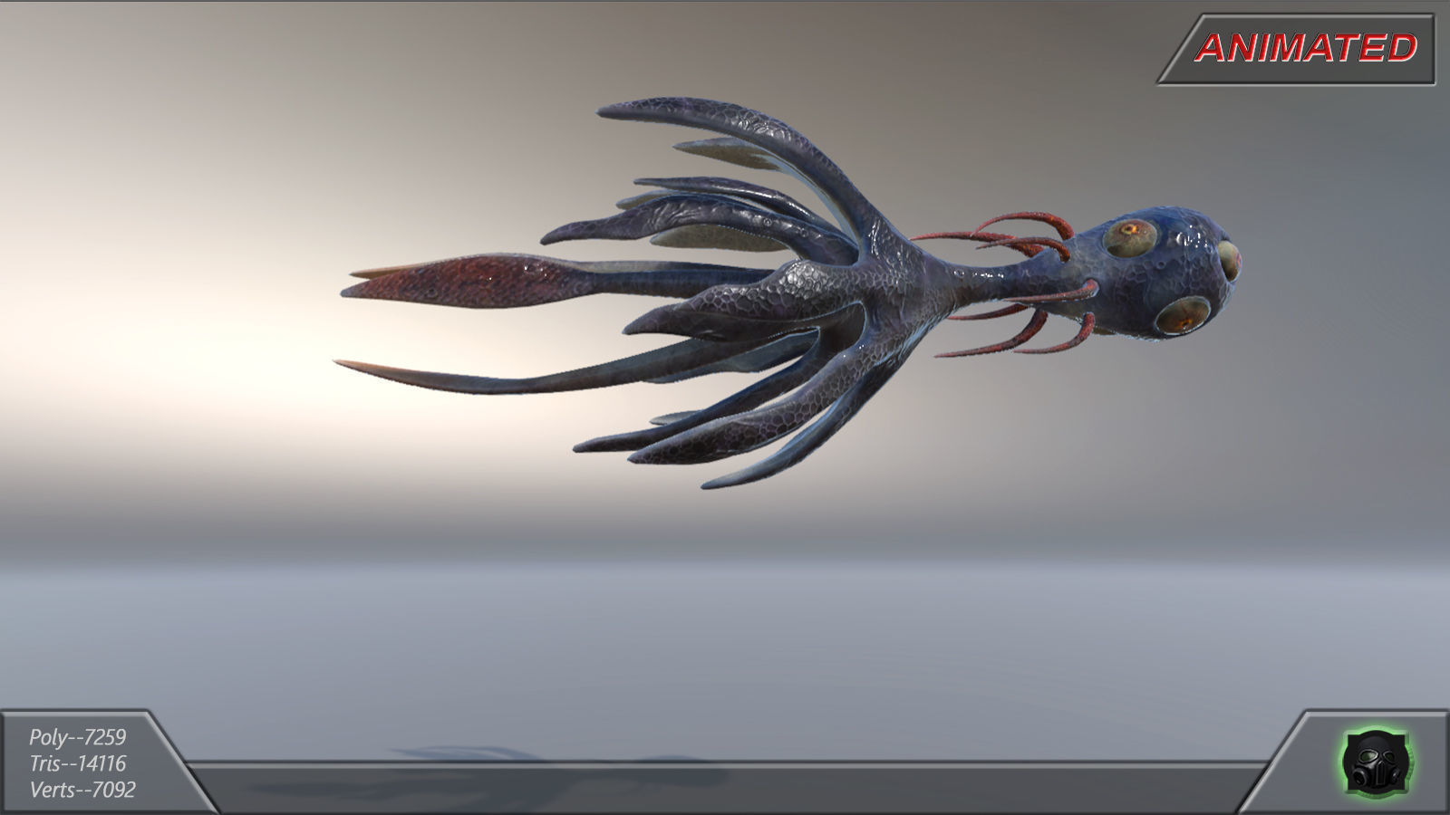 Alien fantasy creature 04 Low-poly 3D model_9