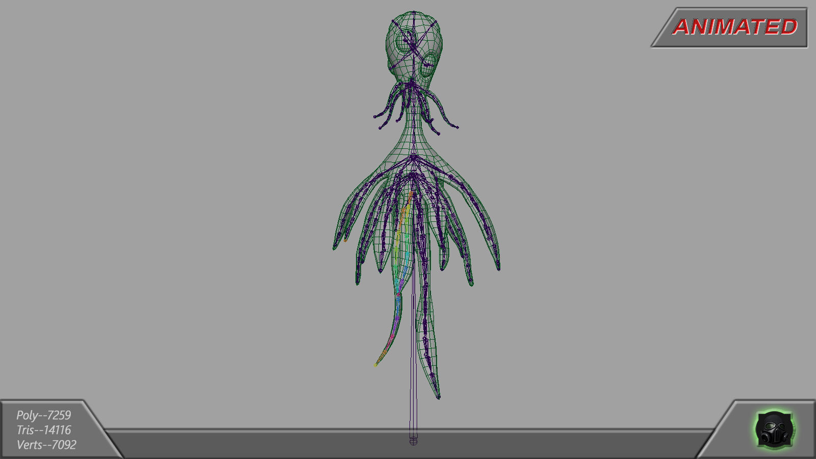 Alien fantasy creature 04 Low-poly 3D model_16