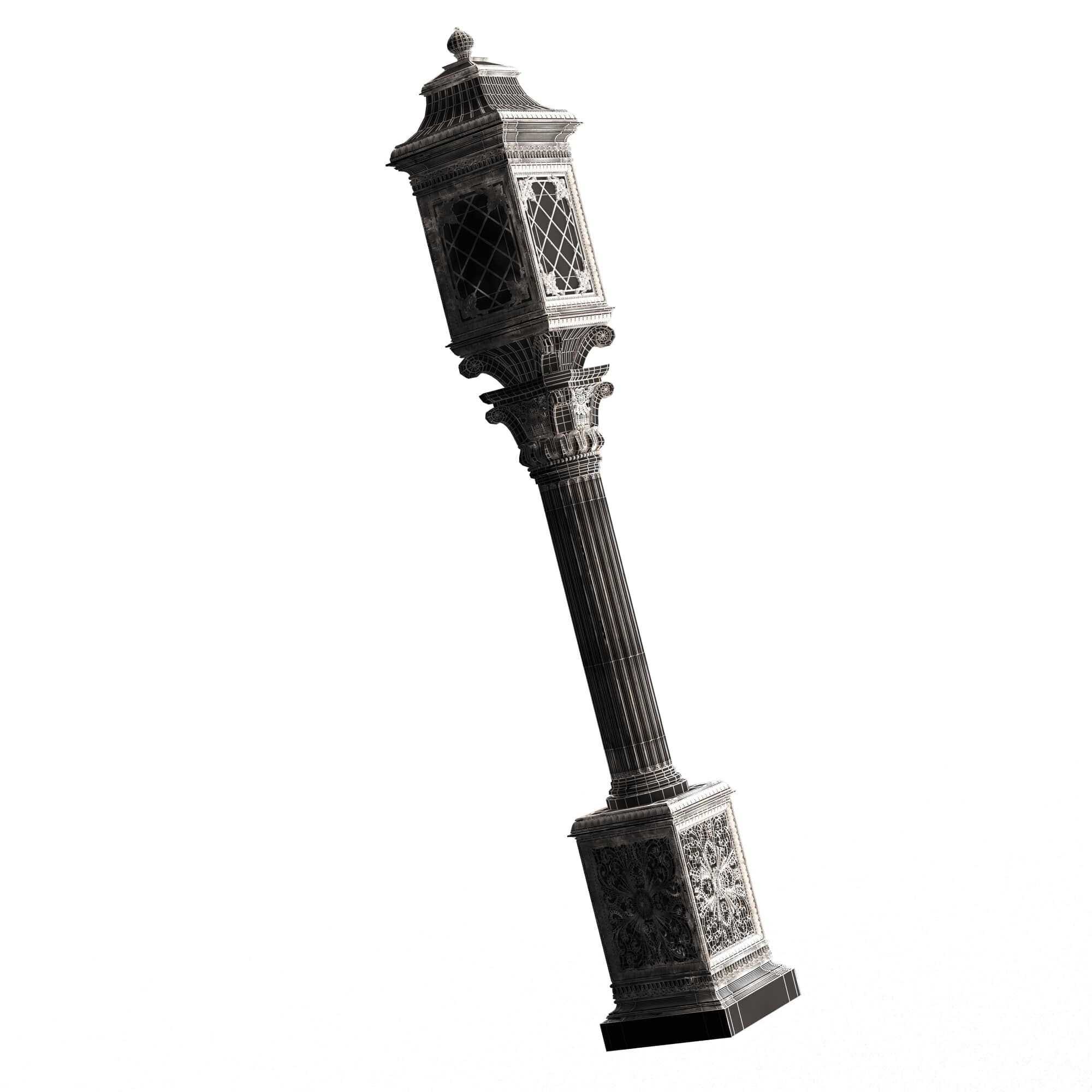 Classic Street Light 0101 Low-poly 3D model_14