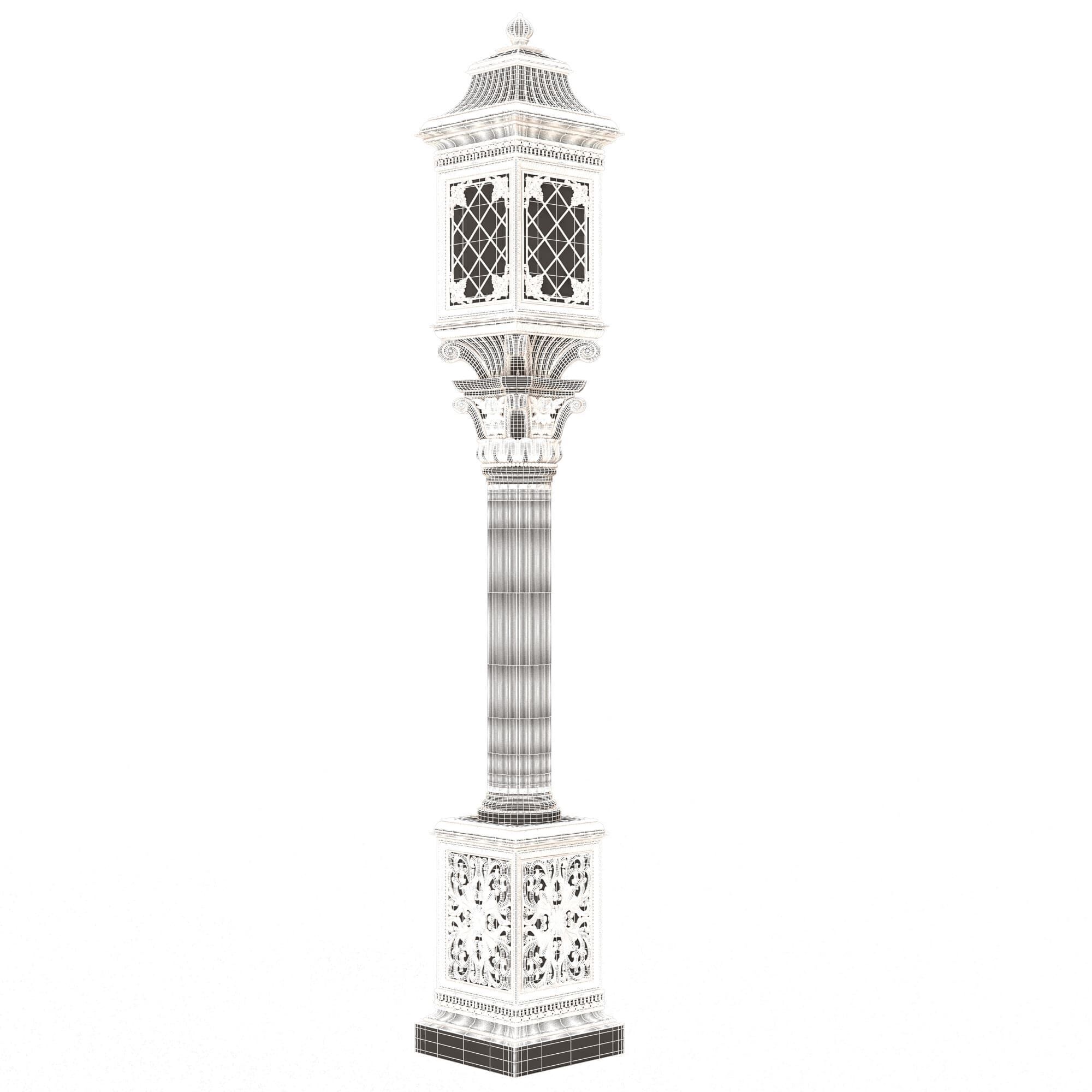 Classic Street Light 0101 Low-poly 3D model_17