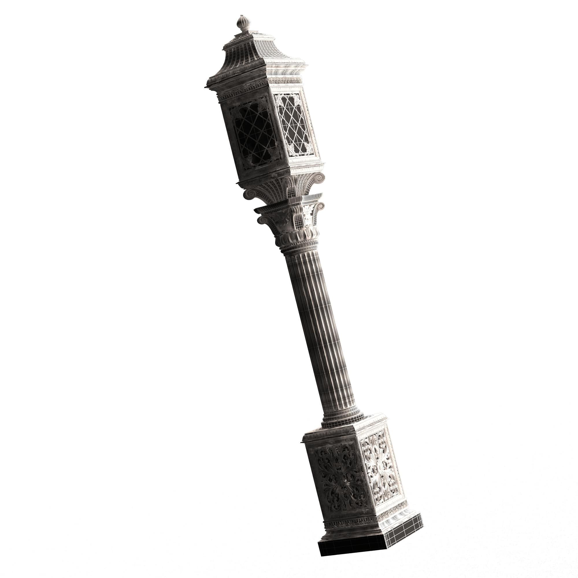 Classic Street Light 0101 Low-poly 3D model_9