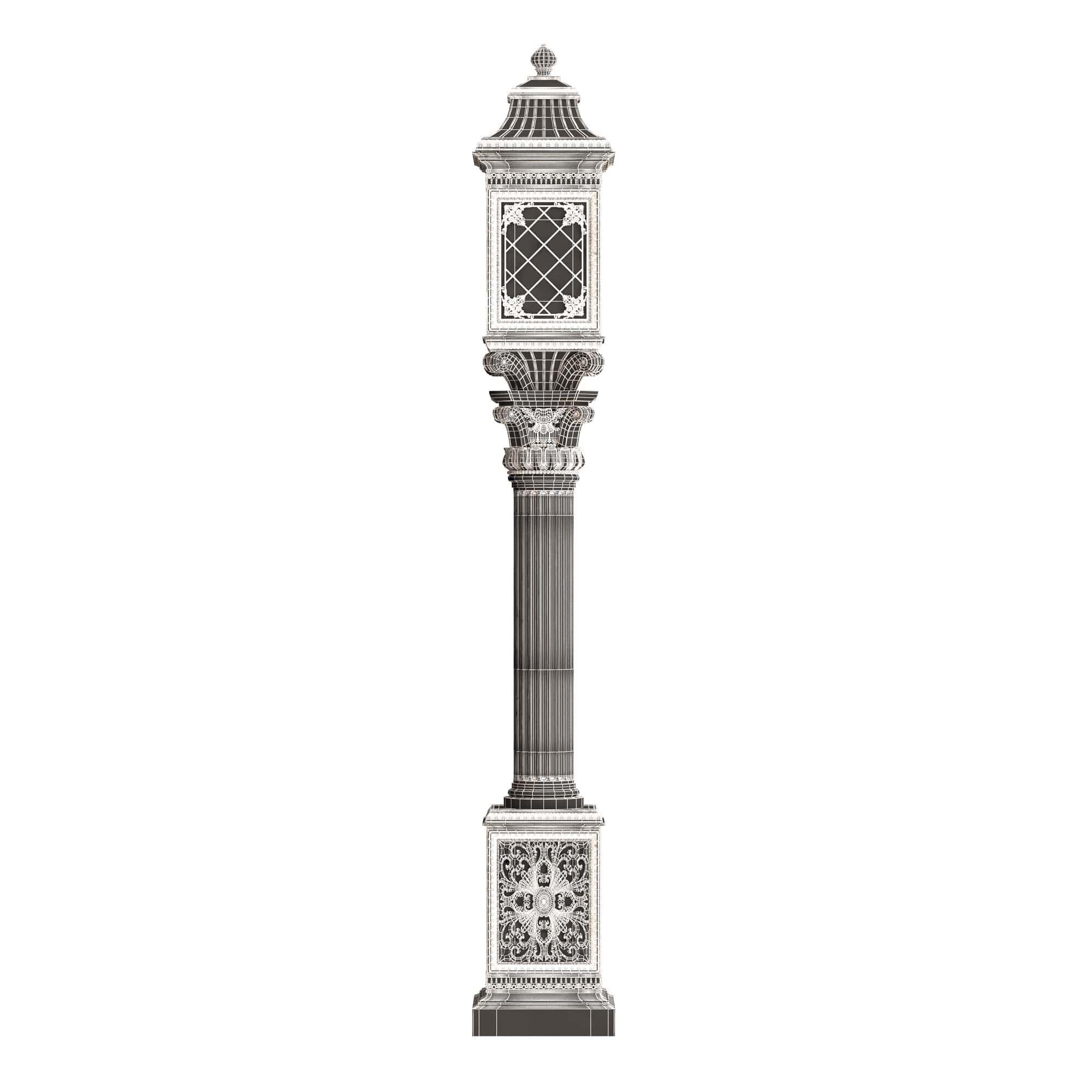 Classic Street Light 0101 Low-poly 3D model_6