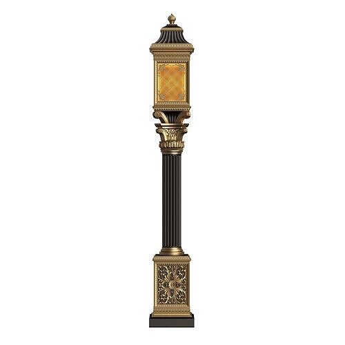 Classic Street Light 0101 Low-poly 3D model 2