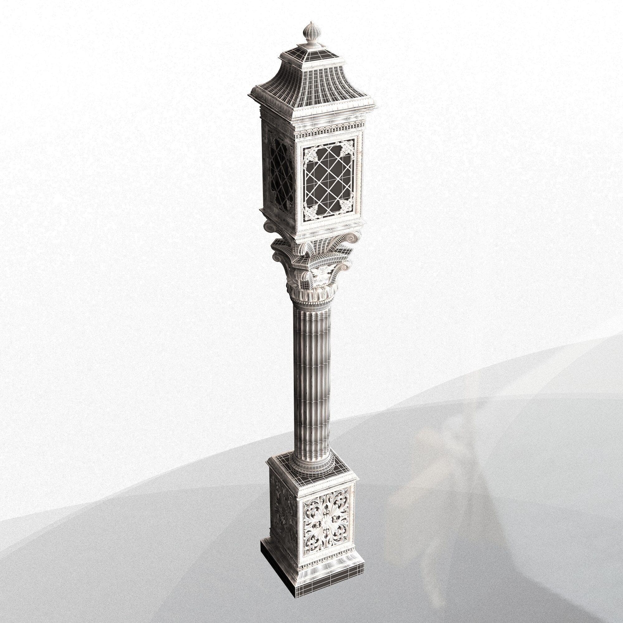 Classic Street Light 0101 Low-poly 3D model_16