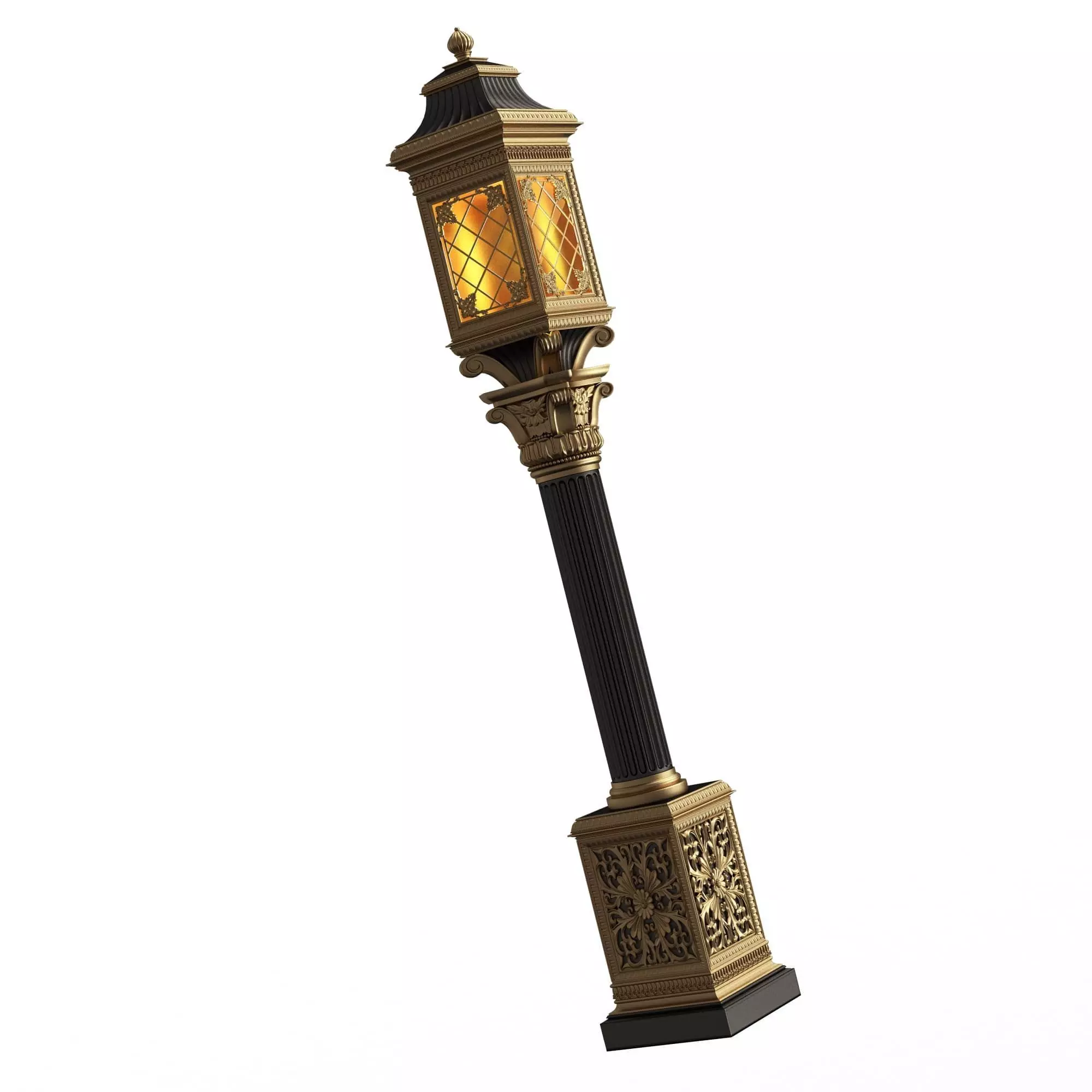Classic Street Light 0101 Low-poly 3D model_0