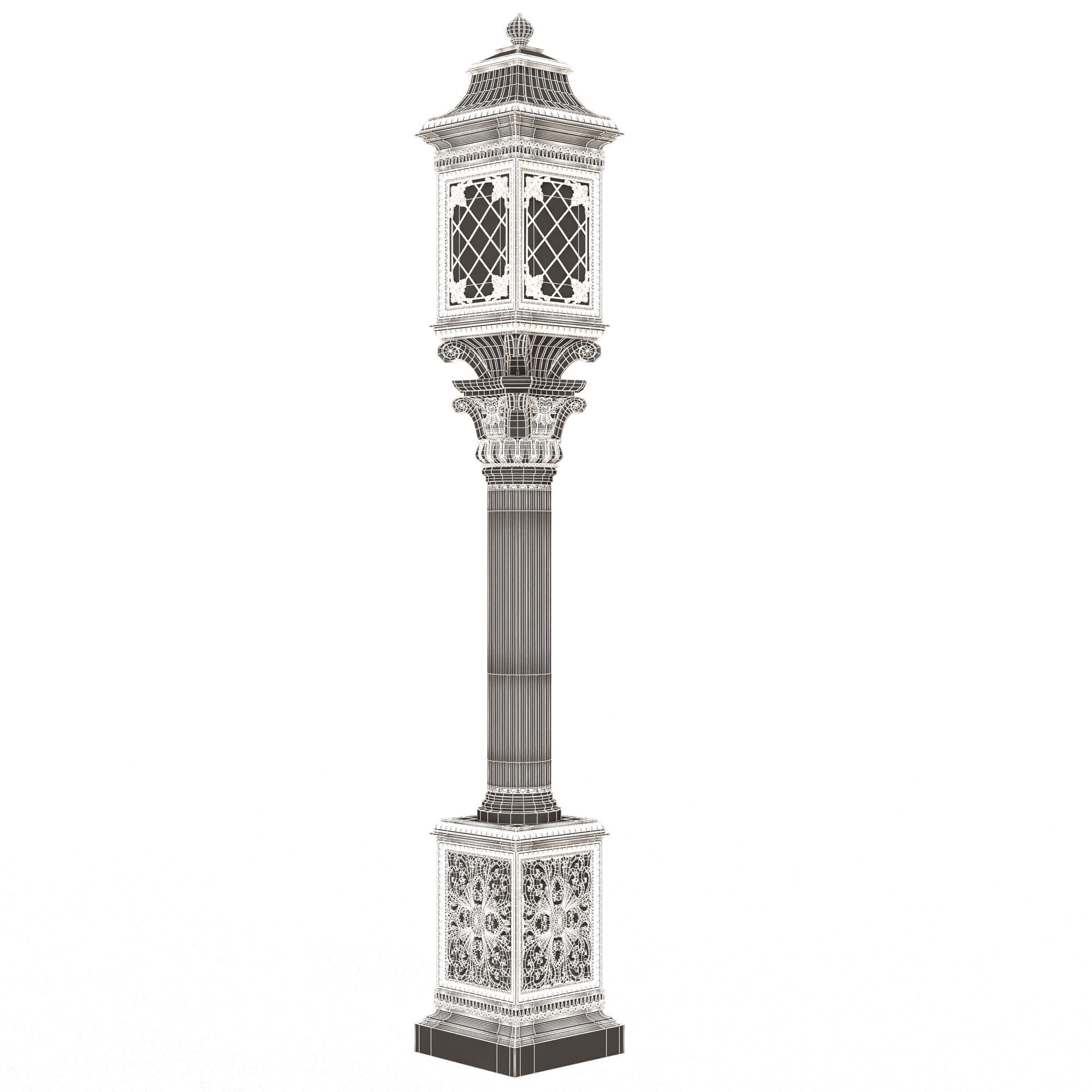 Classic Street Light 0101 Low-poly 3D model_11