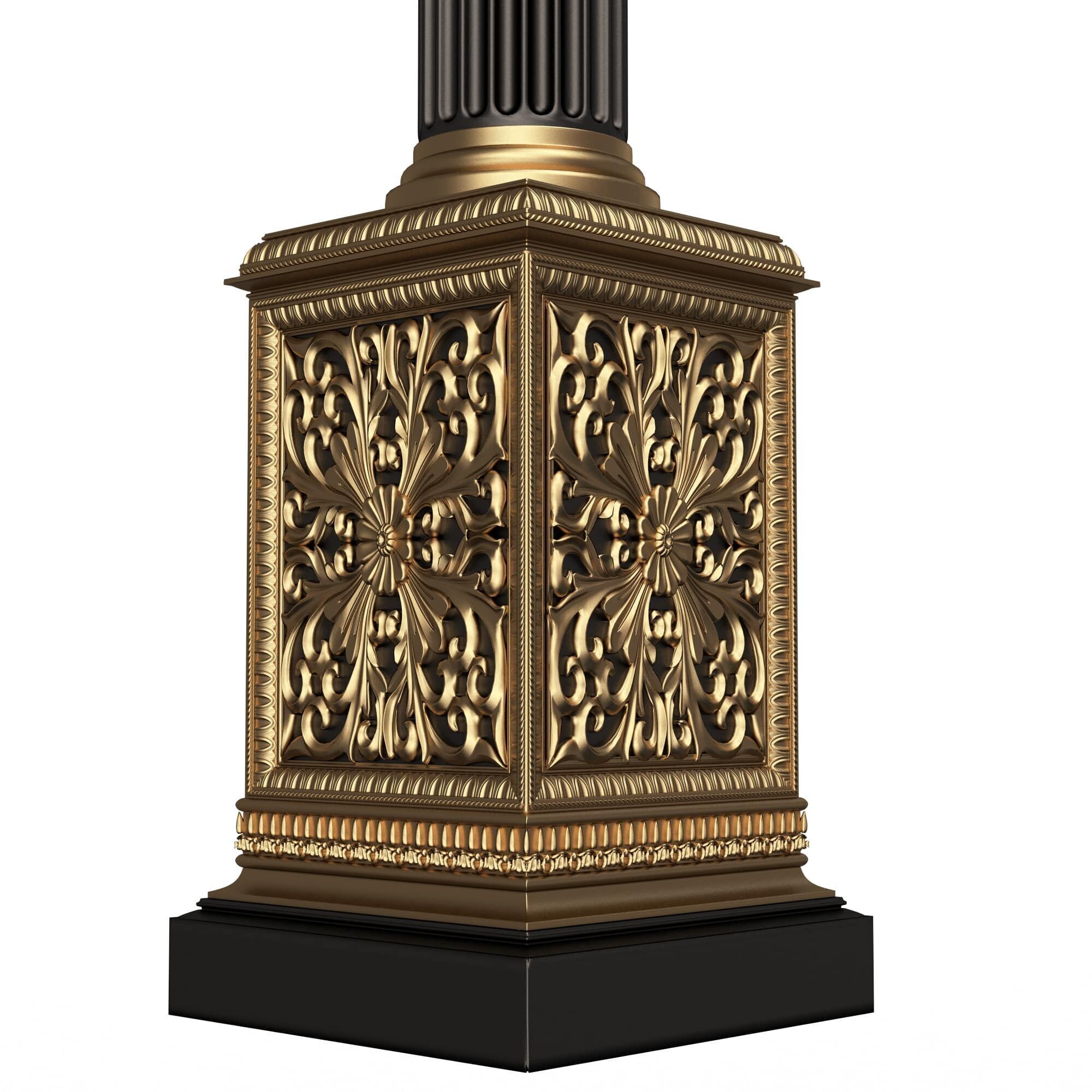 Classic Street Light 0101 Low-poly 3D model_5