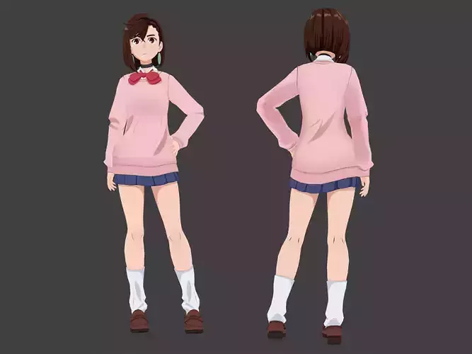 Momo Ayase from Dan Da Dan for VR Chat Low-poly 3D model