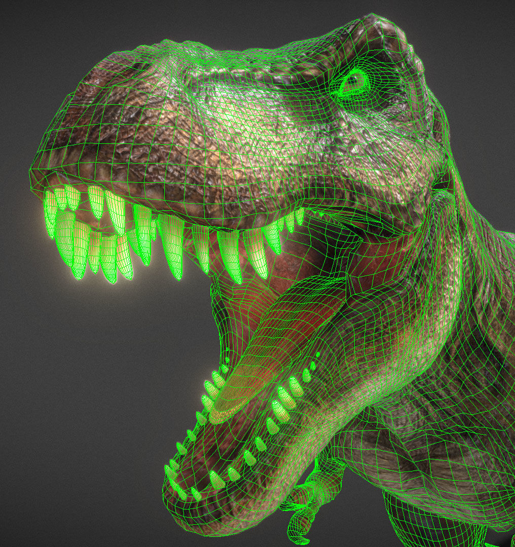  TREX Jurassicpark inspired Low-poly 3D model_2