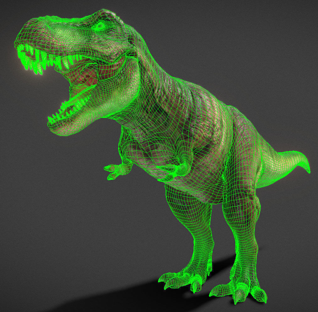  TREX Jurassicpark inspired Low-poly 3D model_4