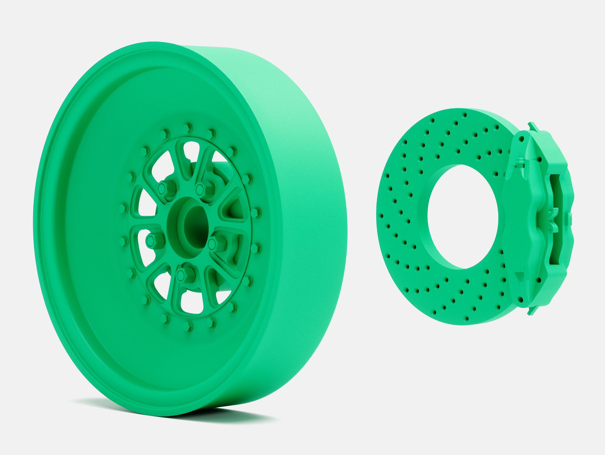 15x4 Sander 752 Wheel and Brake 3D print model_4