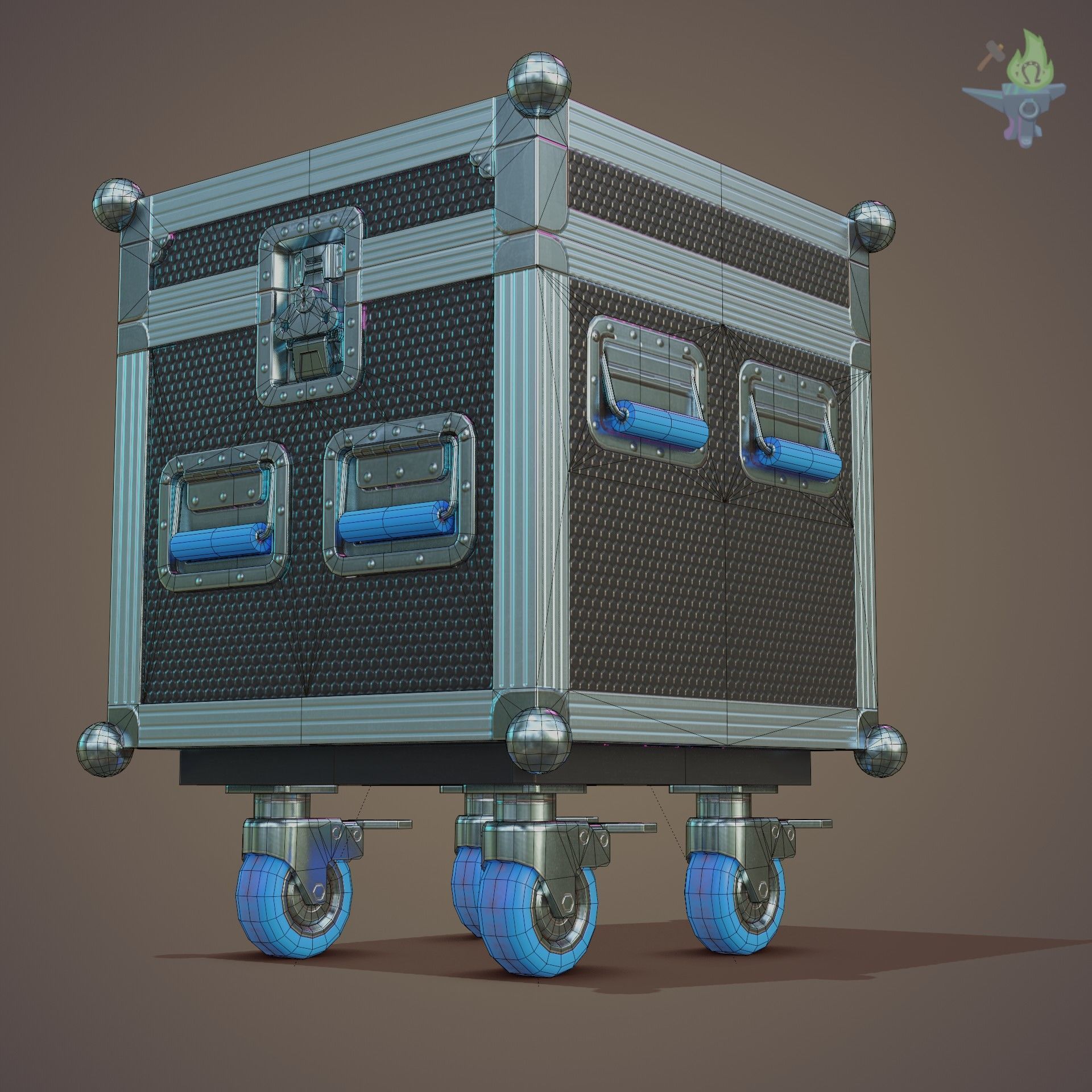 Flight Case Low-poly 3D model_30