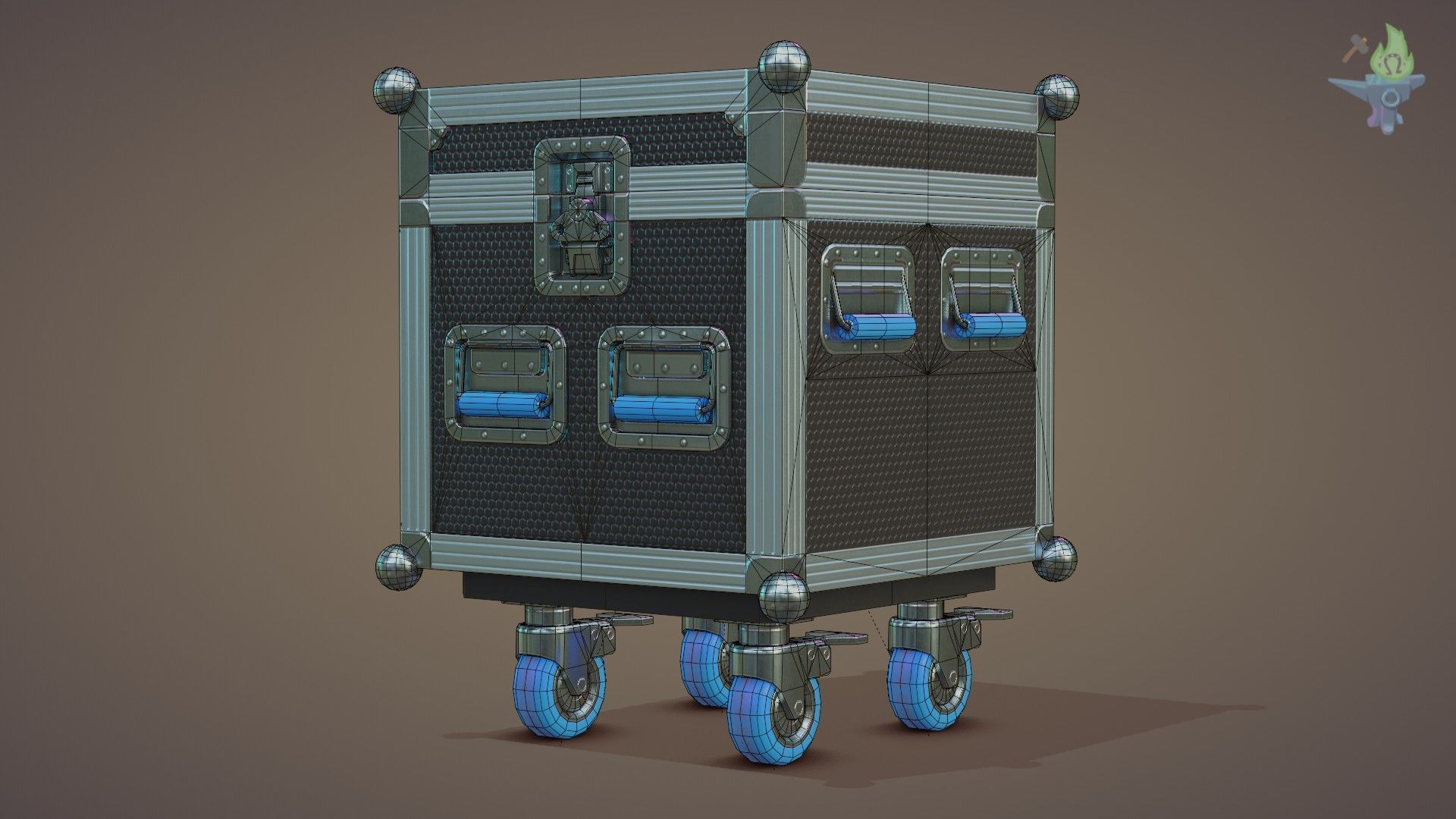 Flight Case Low-poly 3D model_7