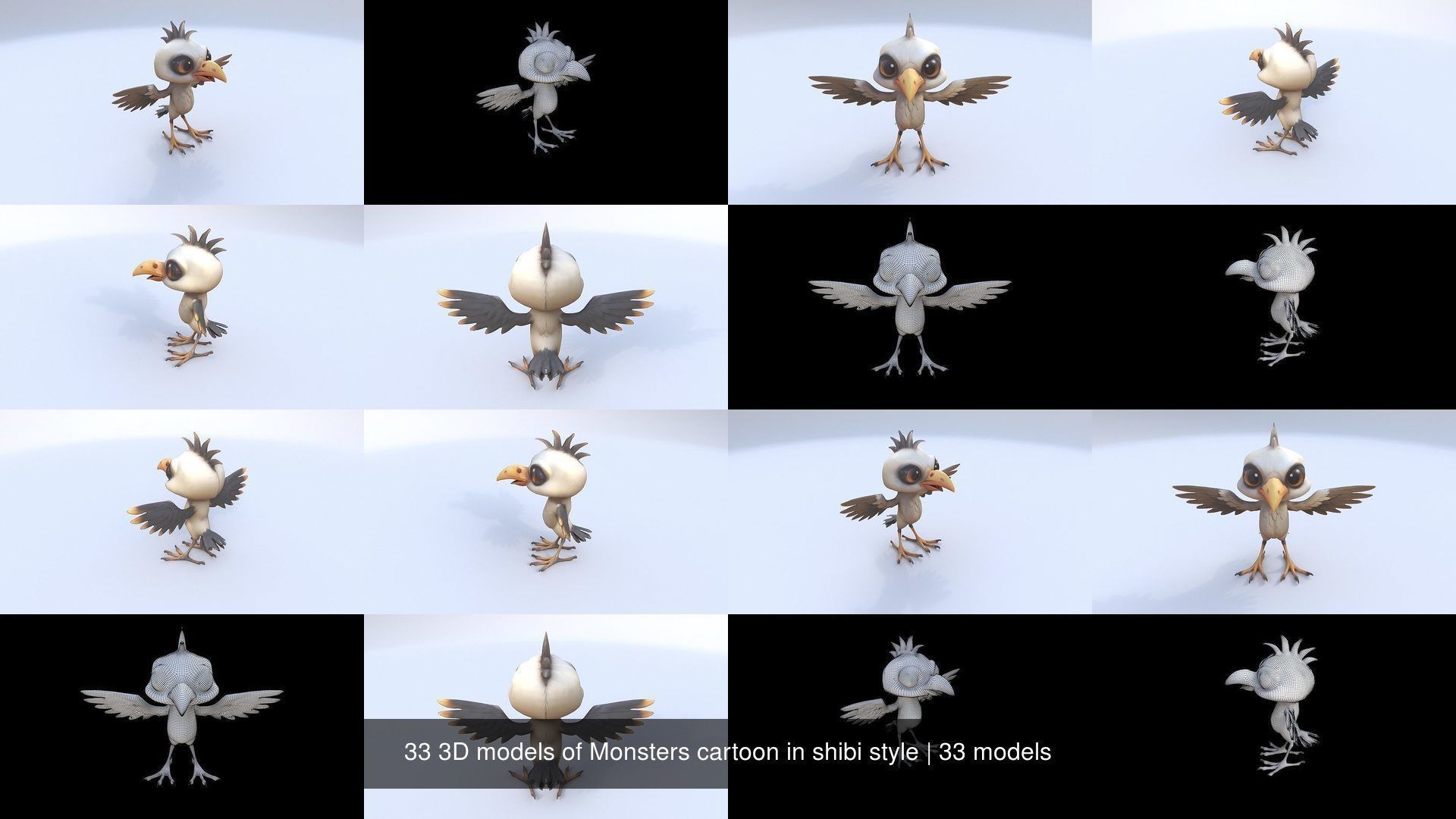 33 3D models of Monsters cartoon in shibi style 3D Model Collection_4