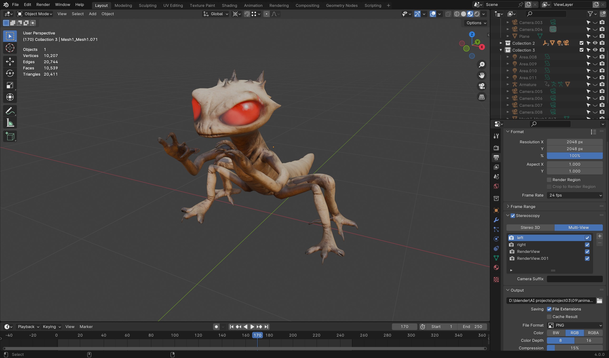 Desert Crawler - Rig-Ready 3D Character for Games Low-poly 3D model_4