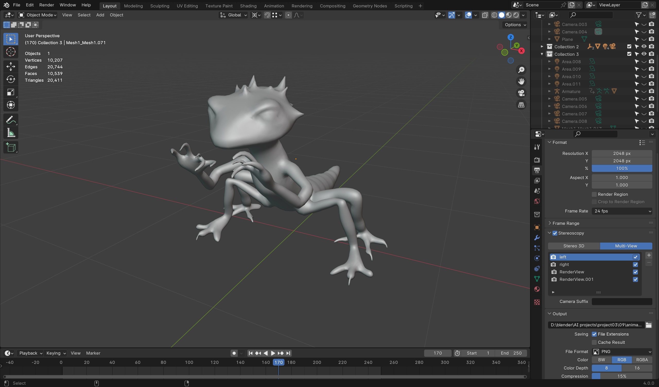 Desert Crawler - Rig-Ready 3D Character for Games Low-poly 3D model_6