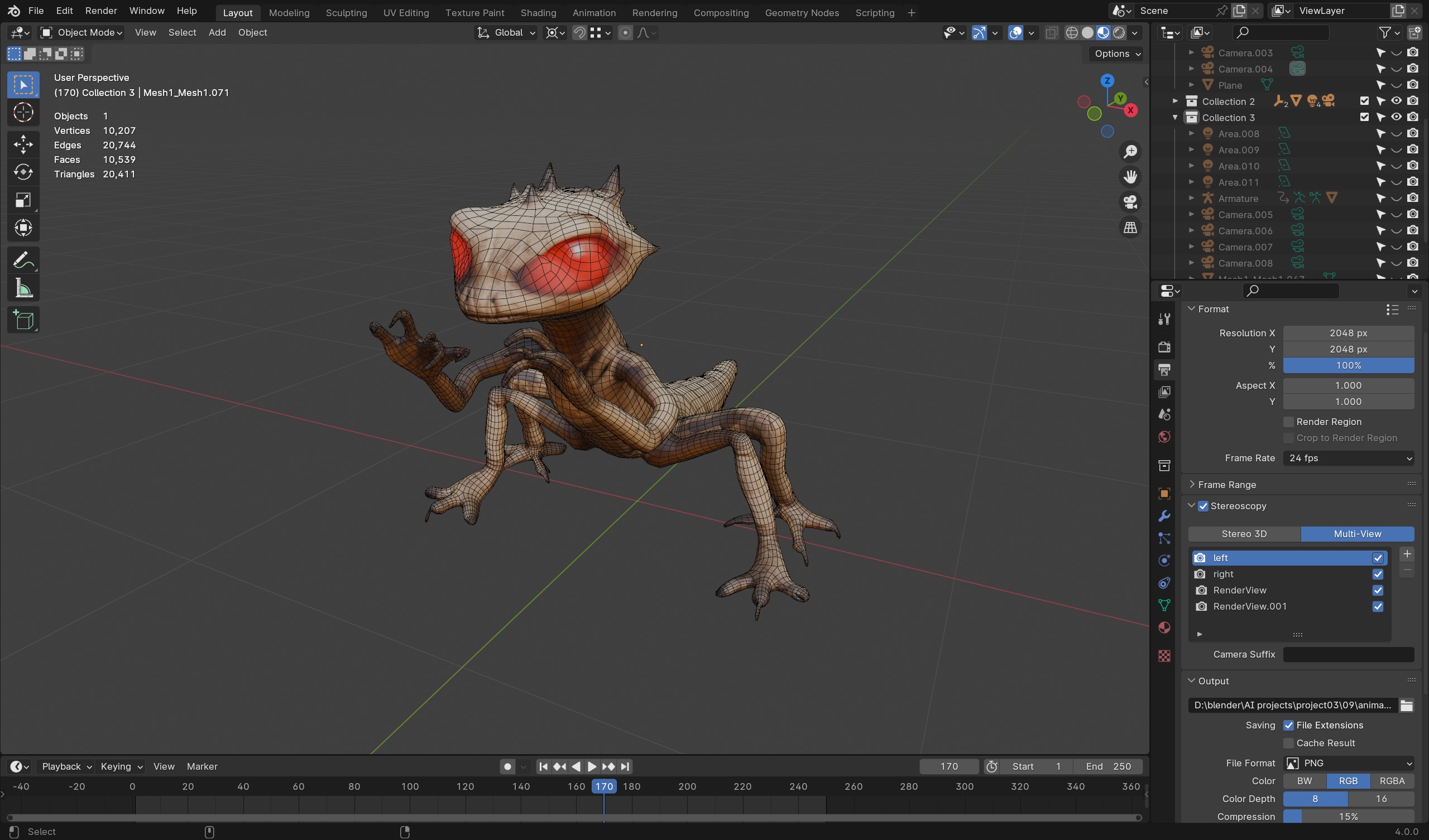 Desert Crawler - Rig-Ready 3D Character for Games Low-poly 3D model_5
