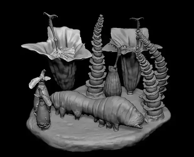 Gelagrub and Felucia - Star Wars Action Figure  Display Diorama