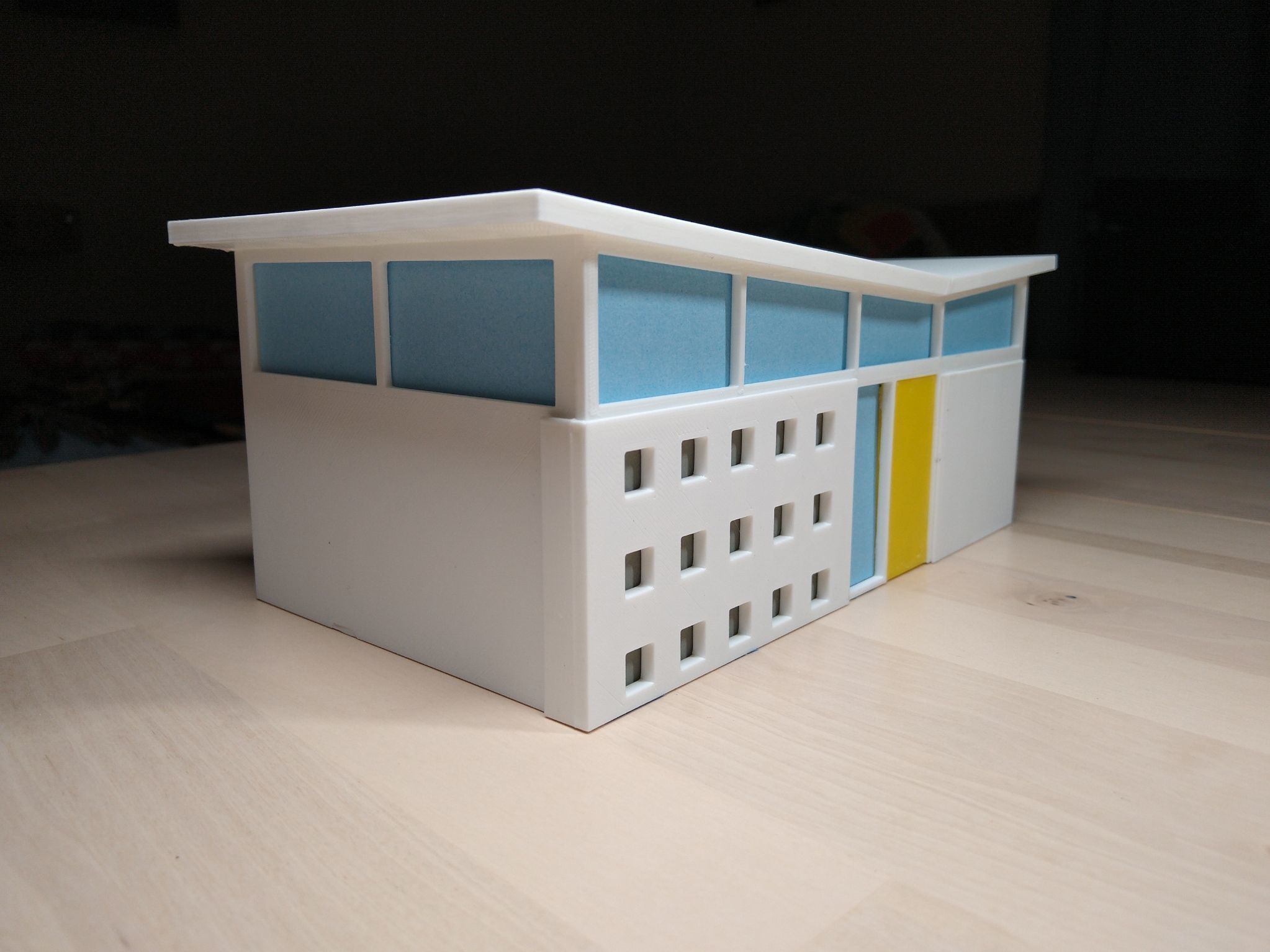 Tissue Box Cover - Mid-century House 3D print model_3