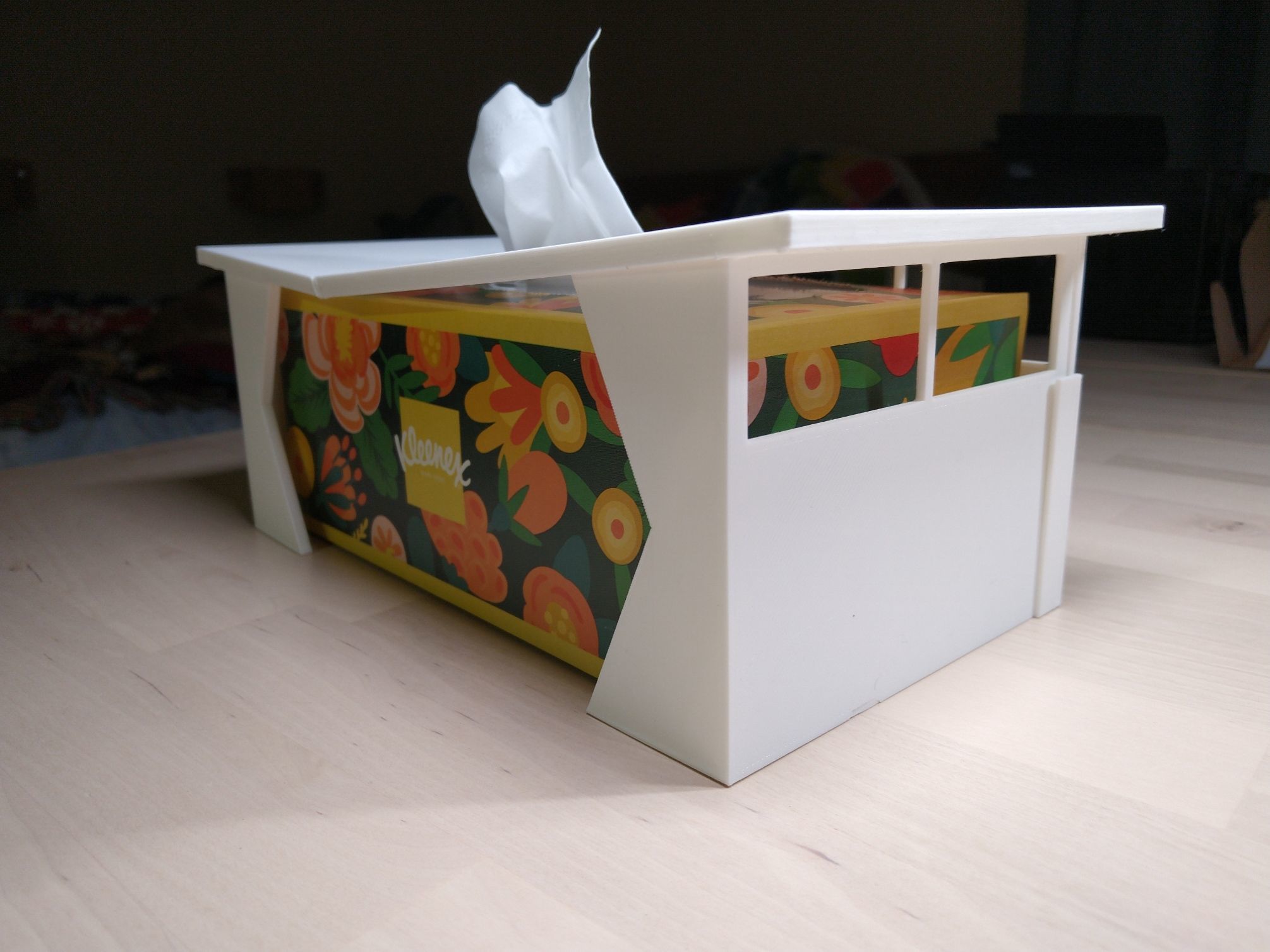 Tissue Box Cover - Mid-century House 3D print model_1