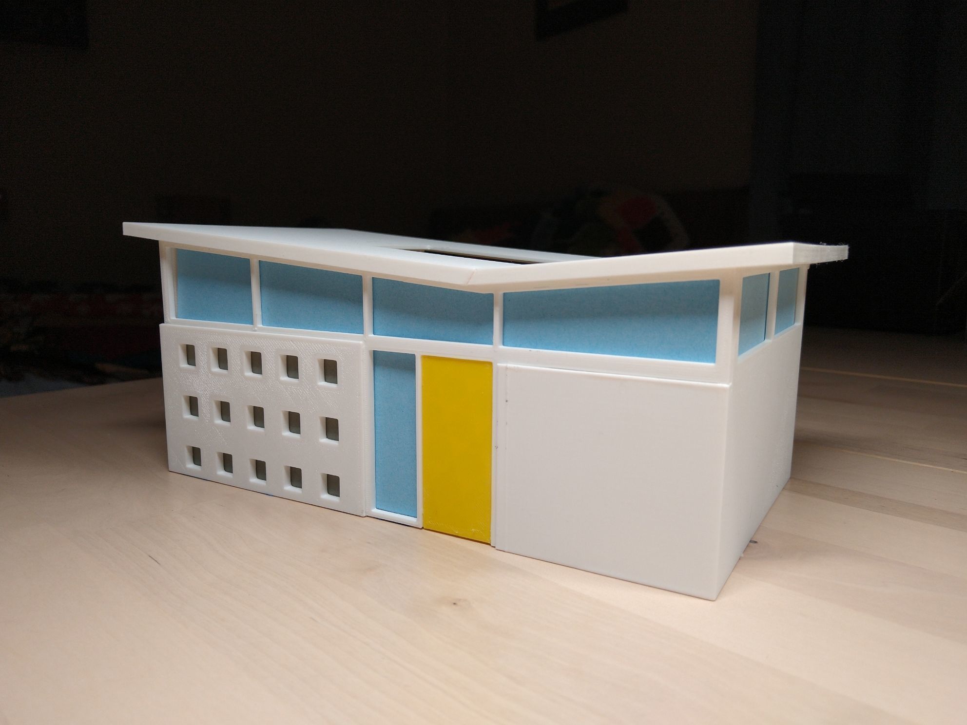 Tissue Box Cover - Mid-century House 3D print model_2