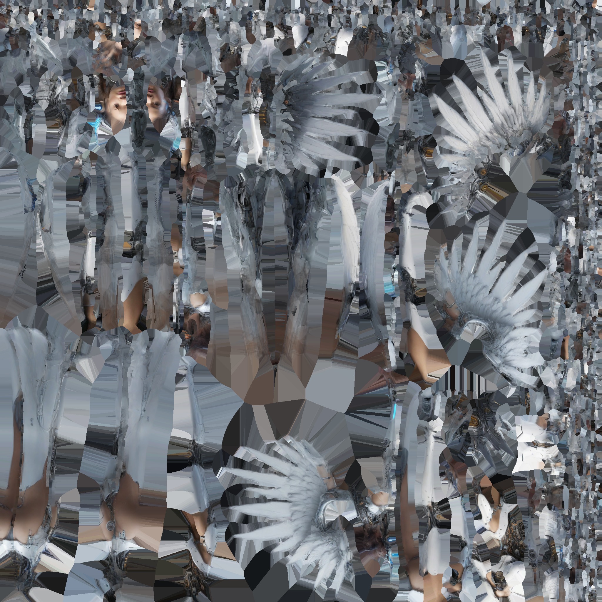 beautiful cyborg angel 1 3D print model_1