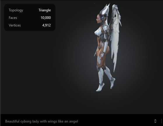 beautiful cyborg angel 1 3D print model_3