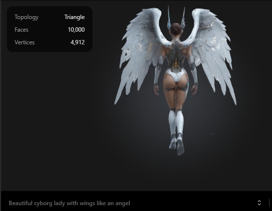 beautiful cyborg angel 1 3D print model_2