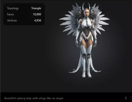 beautiful cyborg angel 2 3D print model_0
