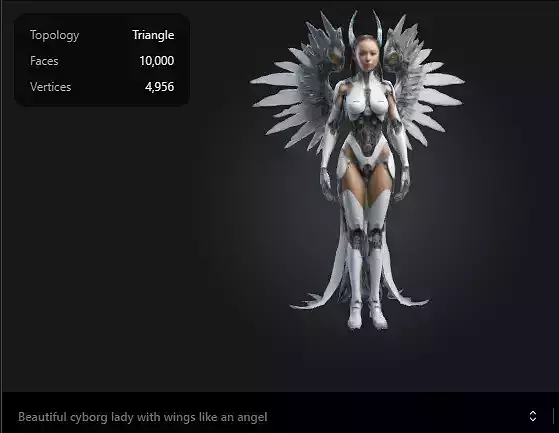 beautiful cyborg angel 2 3D print model