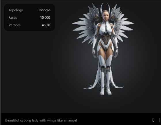 beautiful cyborg angel 2 3D print model_2