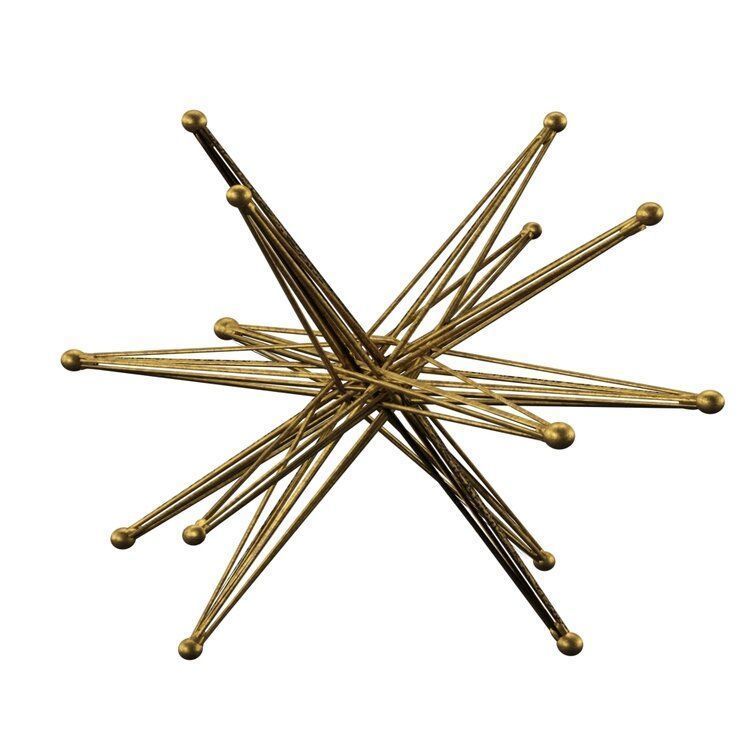 Wire Exploding Star Sculpture 3D model_9