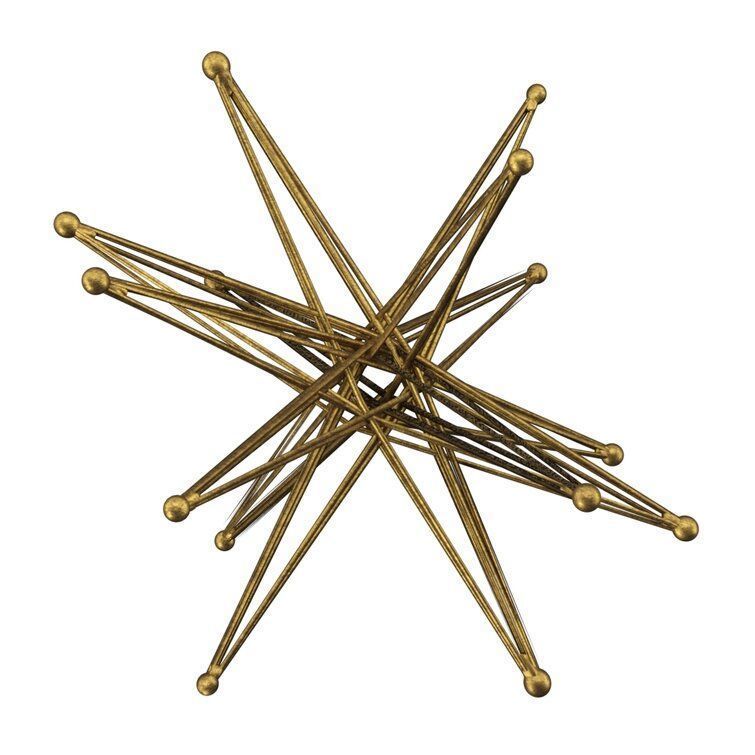 Wire Exploding Star Sculpture 3D model_10