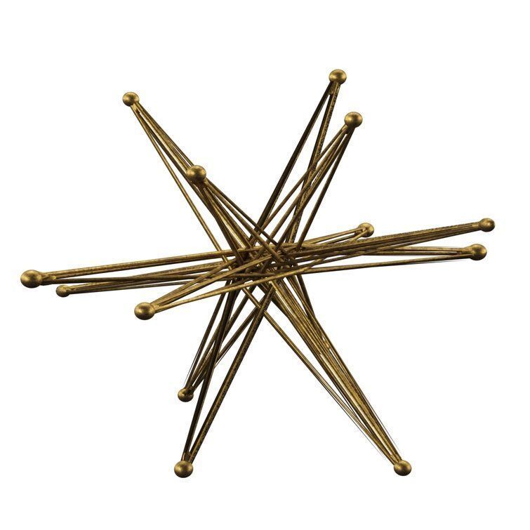 Wire Exploding Star Sculpture 3D model_2