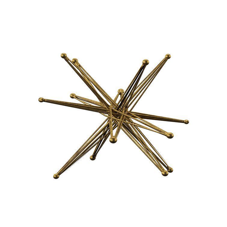 Wire Exploding Star Sculpture 3D model_4