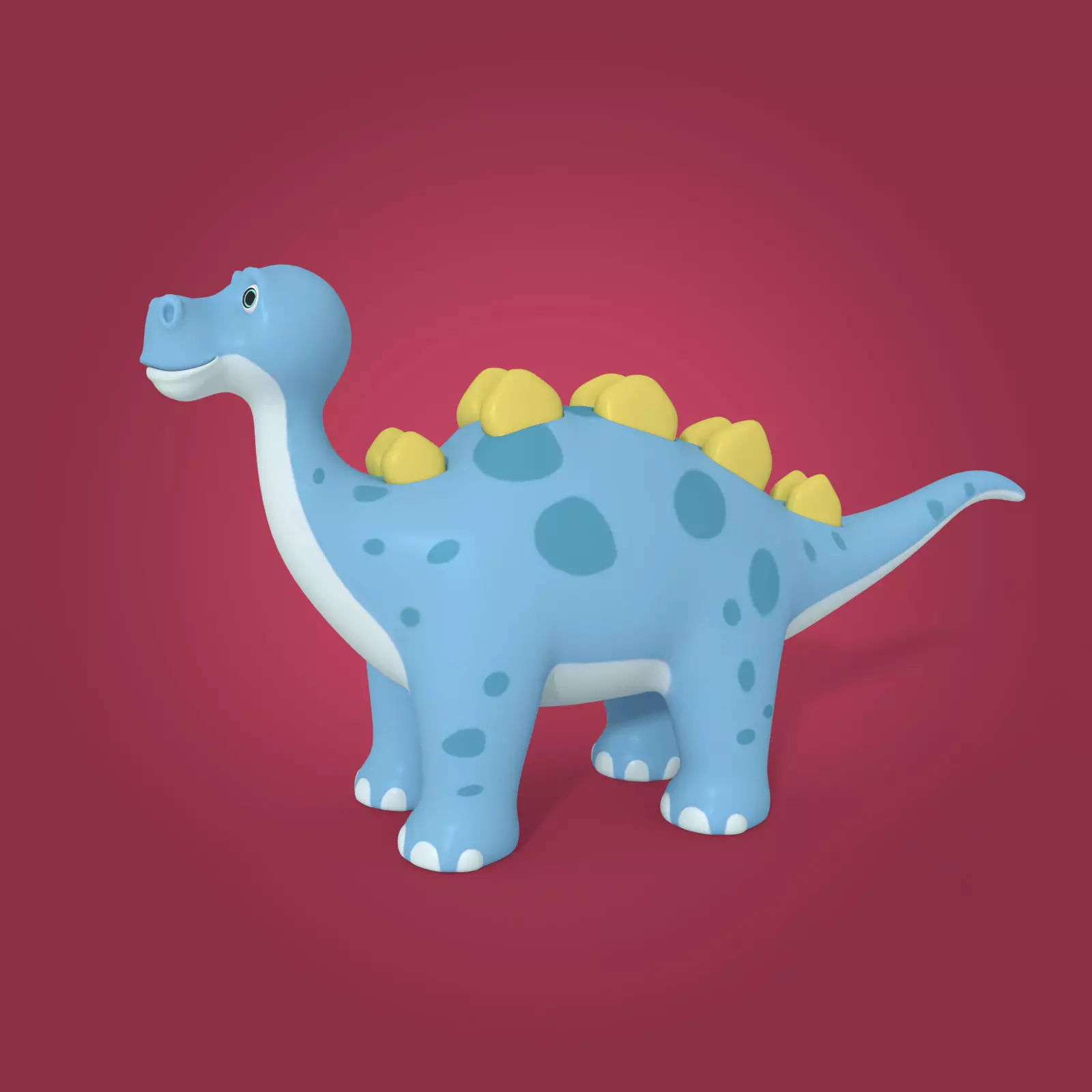Cartoon Dinosaur Low-poly 3D model