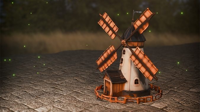 A Medieval Windmill 3D model