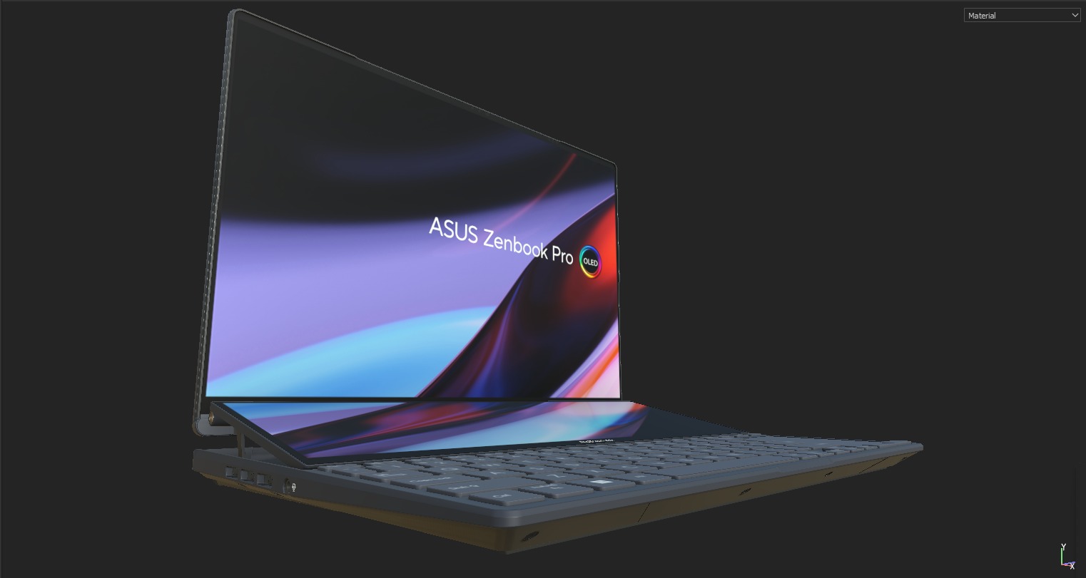 Asus Zenbook Duo Low-poly 3D model_7