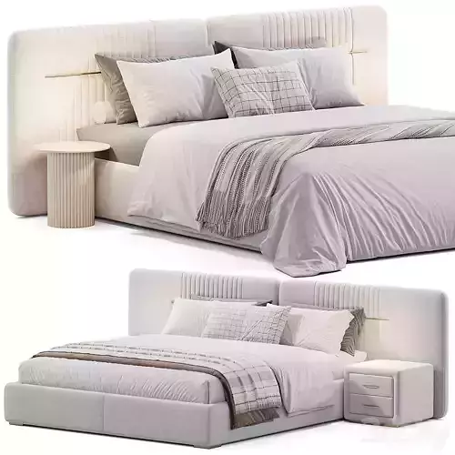 set of two 3D models of large beds