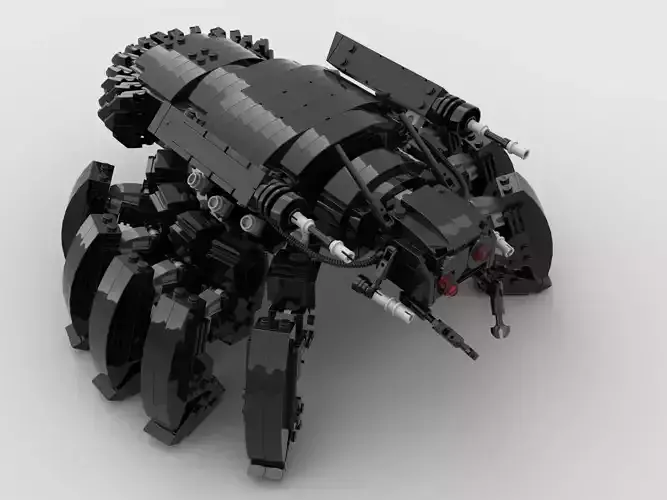 retro futuristic walker tank  3D model