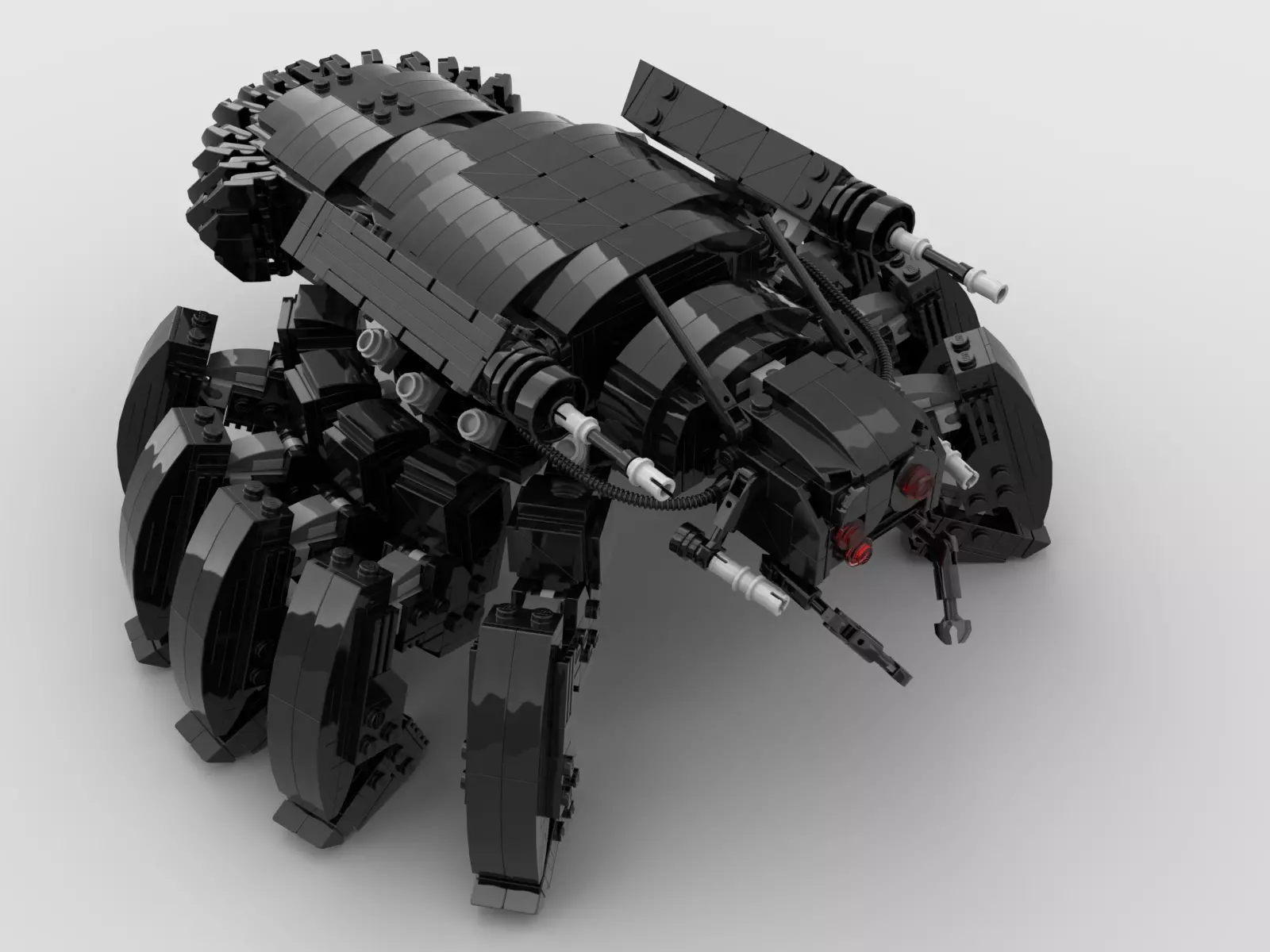 retro futuristic walker tank  3D model_0