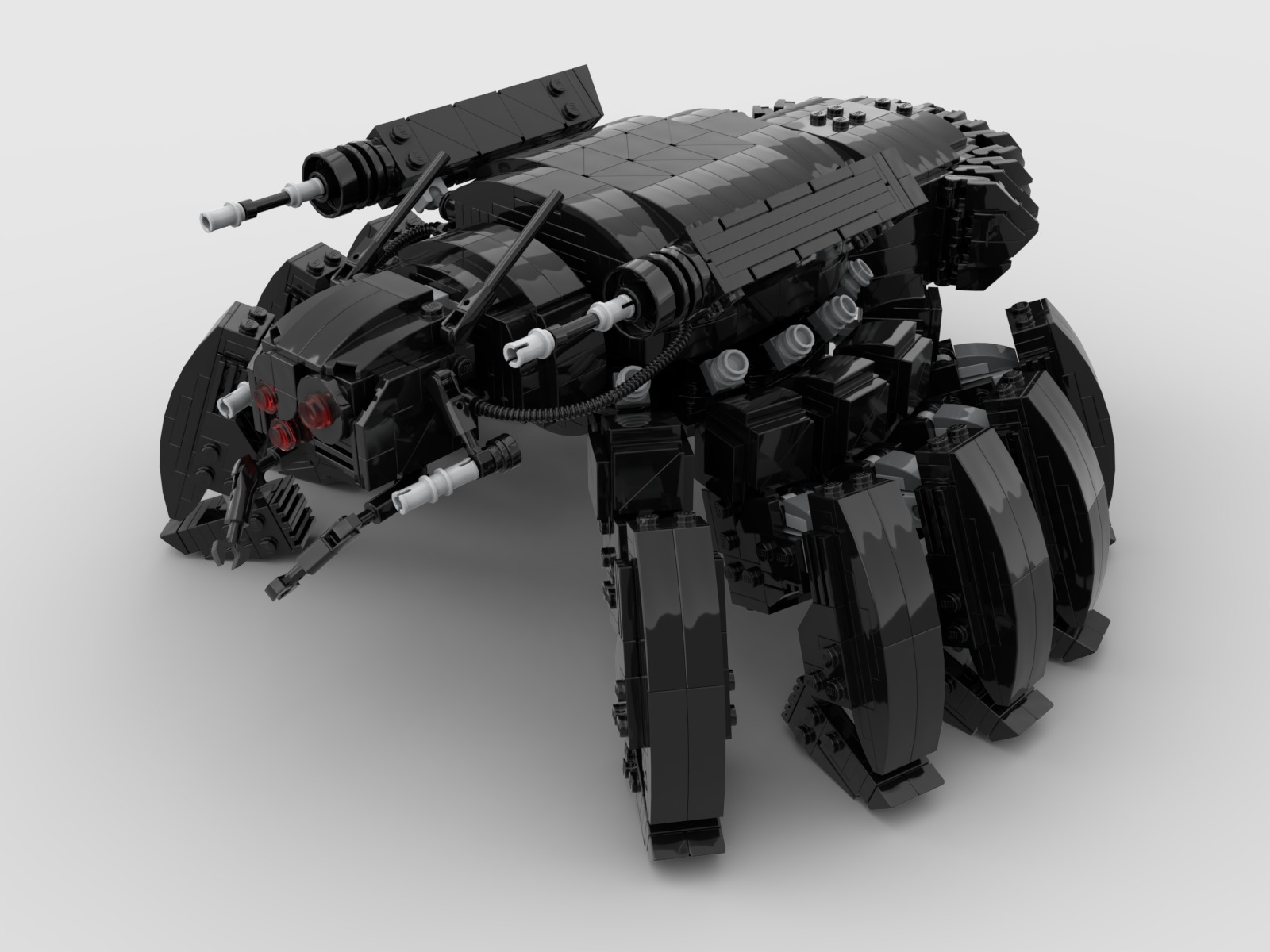 retro futuristic walker tank  3D model_3