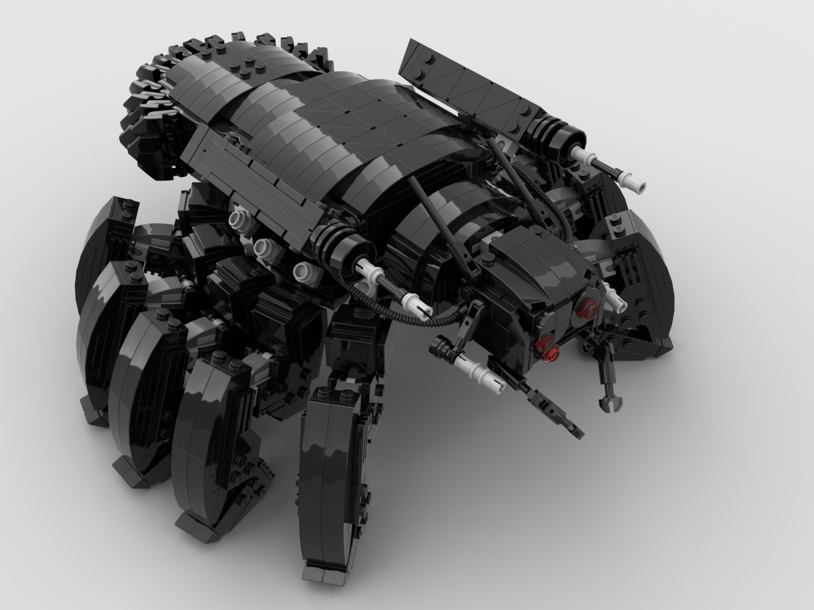 retro futuristic walker tank  3D model_1