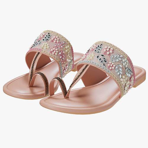 Women slipper 02 Low-poly 3D model