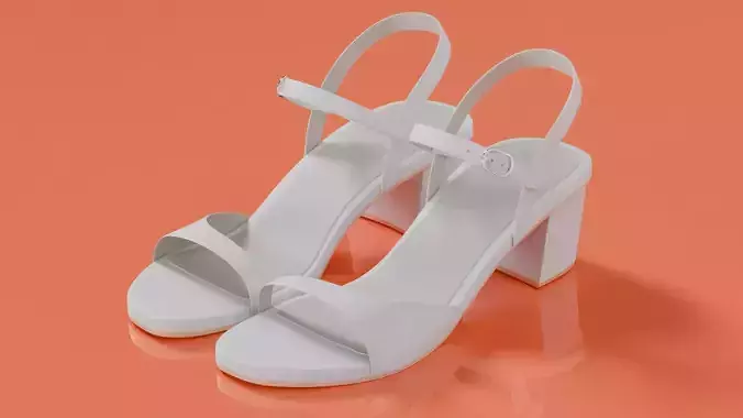  Women slipper 03 Low-poly 3D model